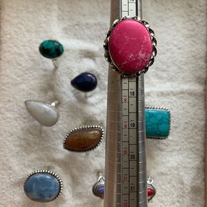 Size 6 pink & silver ring